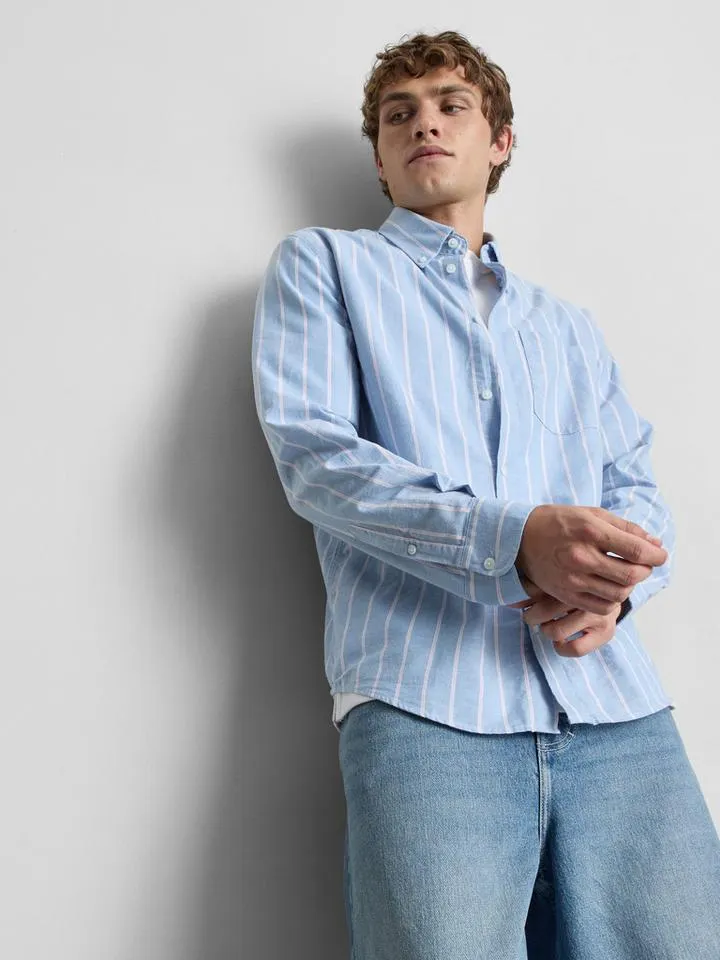 Chemise Oxford en pur coton à rayures