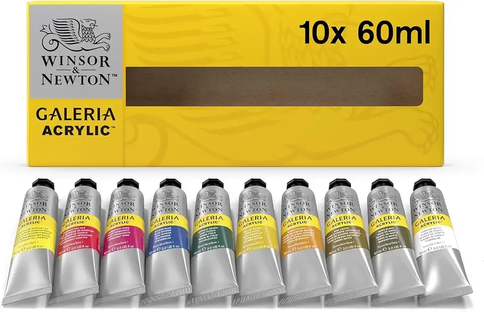 Winsor & Newton Galeria Acrylic Paint, 10 x 60ml (2--oz) Tube Paint Set