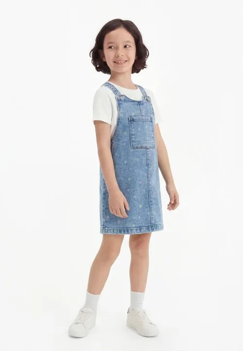 Denim - Dongerikjole - medium blue denim