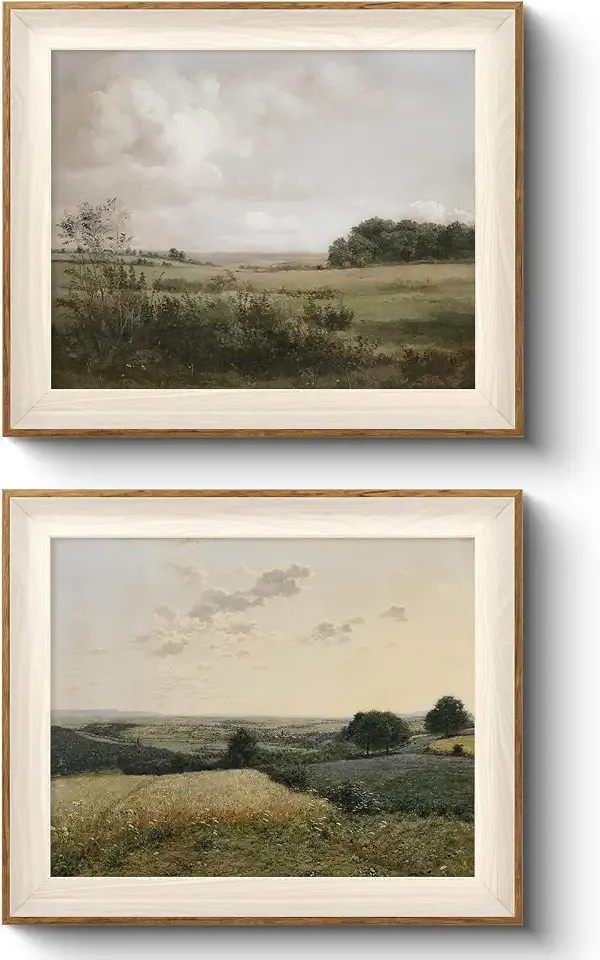 VIYYIEA Vintage Landscape Framed Wilderness Wall Art Set, 10×12 Inch