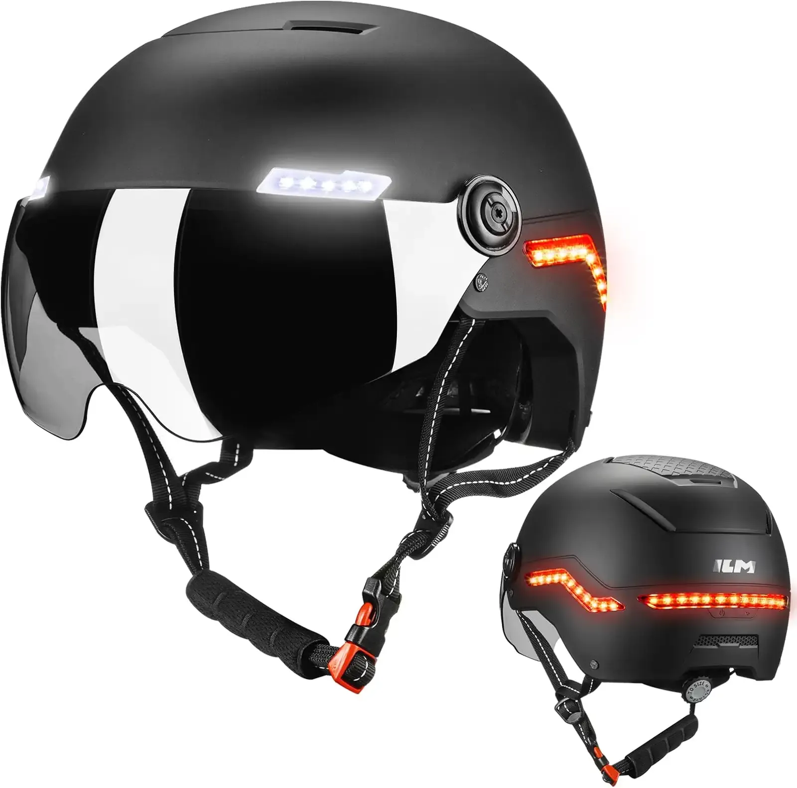 ILM Smart Adult Bike Helmet Front Side Rear LED Light Automatic G-Sensor Turn Signal & Brake Warning Road Cycling Model MB101L