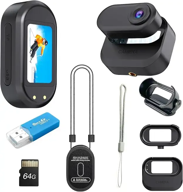 Mini Body Camera 1080P Wearale Action Camere Portable Thumb Cam with Audio and Video Recoring POV Camera for Travel Vlogging Sports Pet