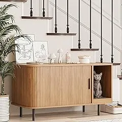 Cat Litter Box Enclosure with Cat S…