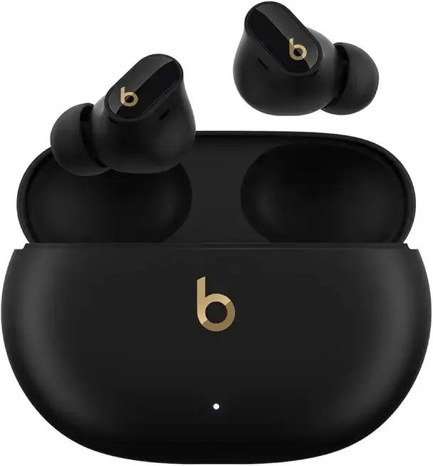Studio Buds + | True Wireless Noise Cancelling Earbuds, Enhanced Apple & Android Compatibility, Built-in Microphone, Sweat Resistant Bluetooth Headphones, Spatial Audio - Black/Gold