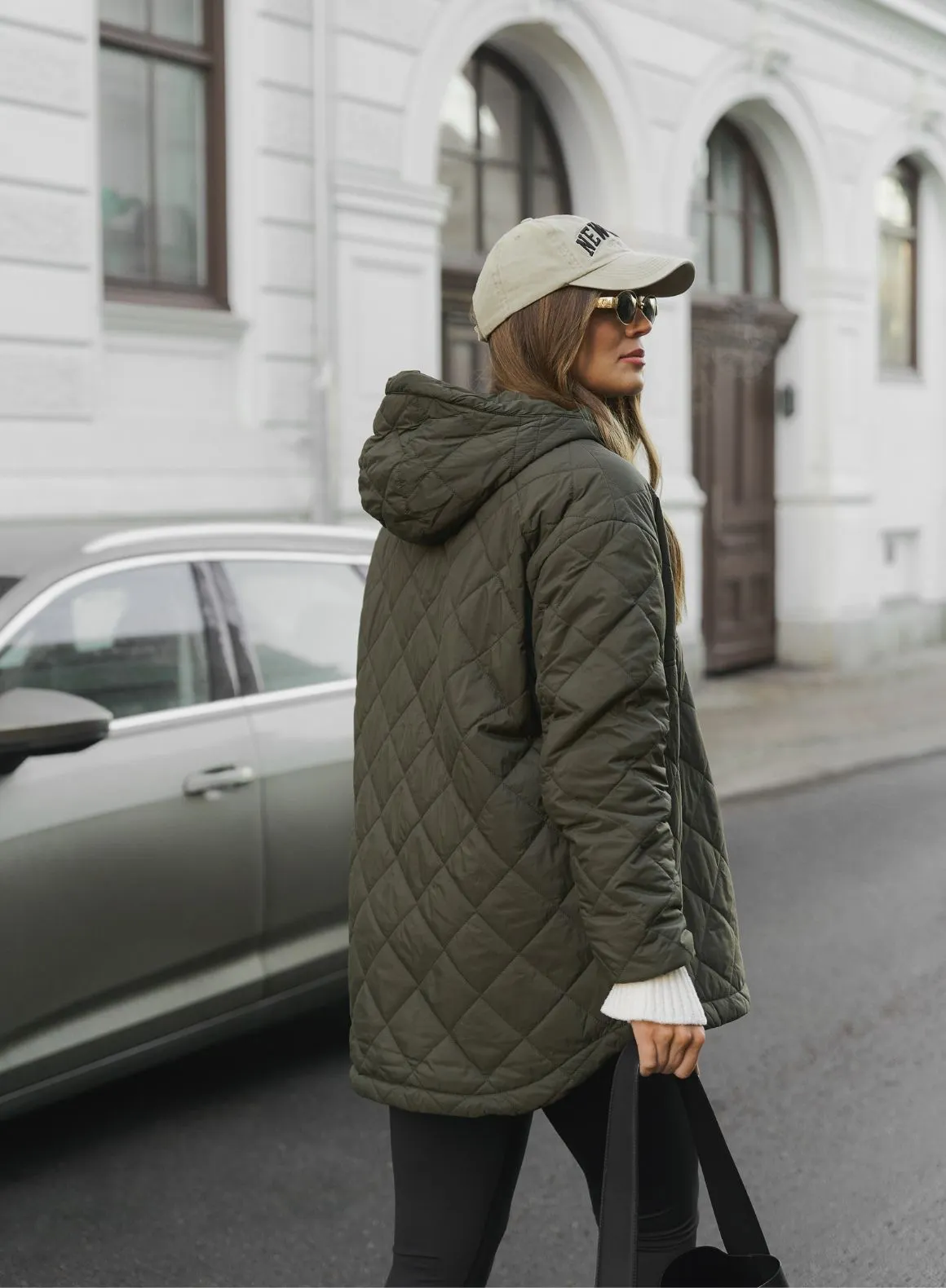 Khaki Oversized Quilted Anorak