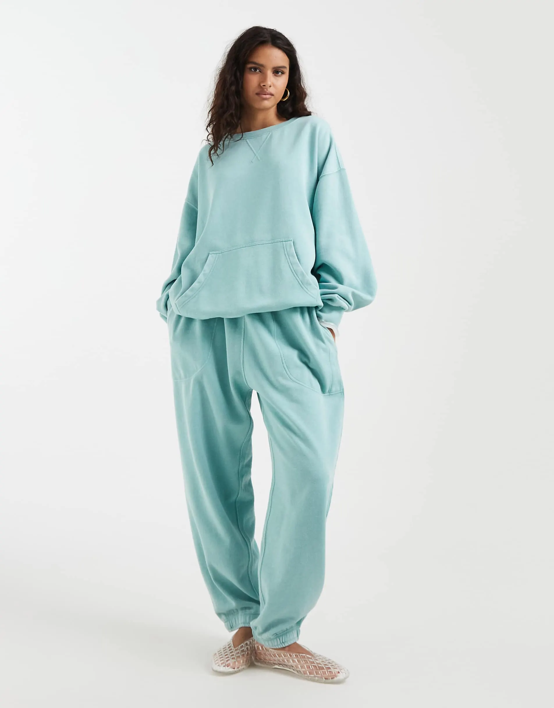 Free People slow it down jogger in blue
