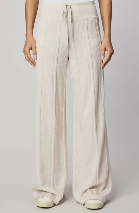 Cable Drawstring Wide Leg Pants