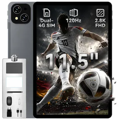 KOBONA-Kingrid T12 Pro 11,5" 2,8K 120Hz, Dual 4G SIM, 8000mAh, 32GB(8+24) RAM+256GB ROM, Android 16, Helio G100, 13MP+8MP Dual Kamera, 2TB Erweiterung