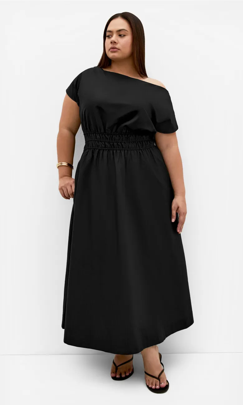 Cass Cotton Maxi Dress - black