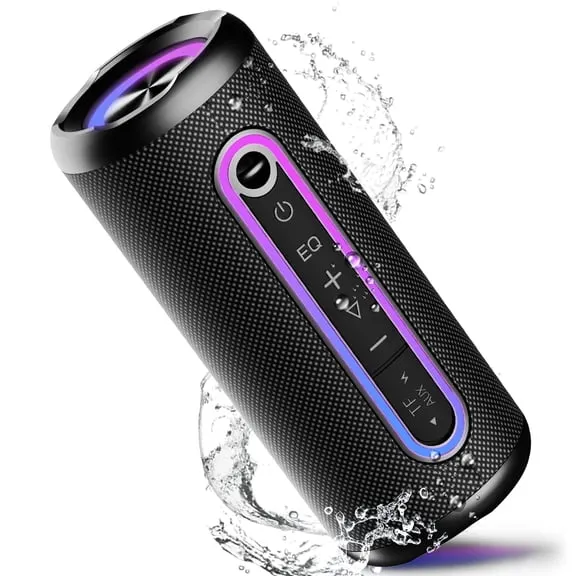 Best seller Portable Bluetooth Speaker IPX7 Waterproof Wireless Speaker with 30W Powerful Speaker 24Hrs Playtime Colorful Flashing Lights TWS Wireless Pairing for Outdoor/Party/Beach/Travel/Gifts $19.39 Was $99.99