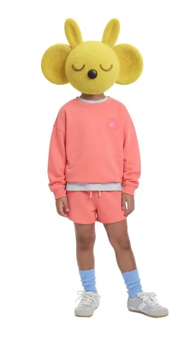 RUBBERISED PATCH SWEATSHIRT AND BERMUDA SHORTS SET