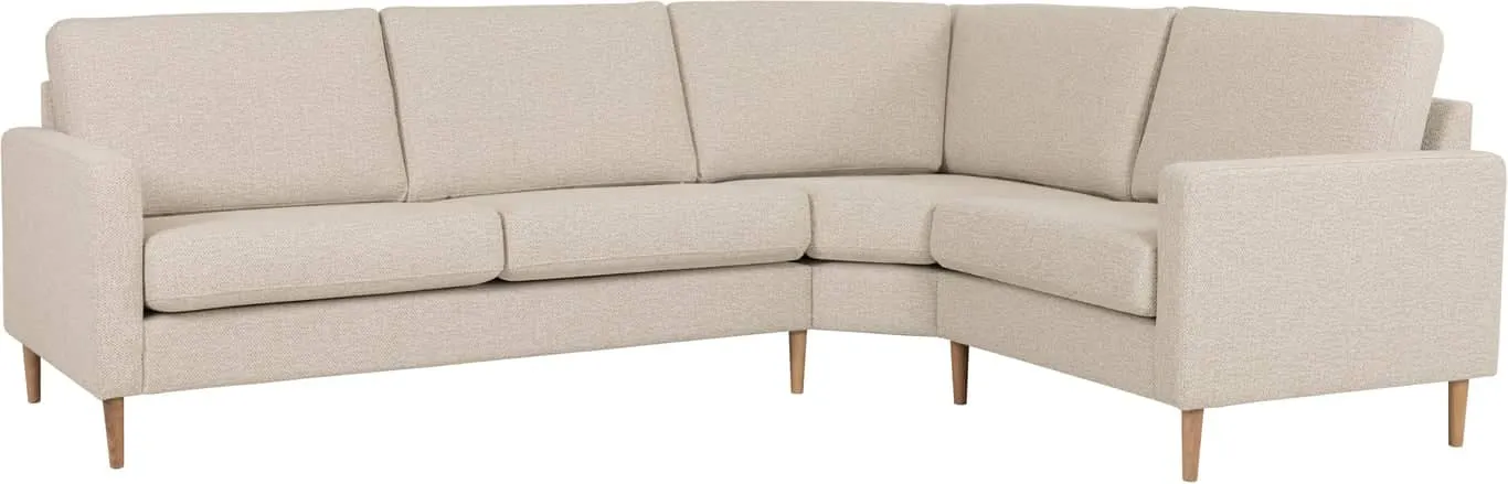 Sone høy hjørnesofa Modulsofa. 2,5 seter + hjørne + 1,5 seter, armlene J7 stoff 422 /11 Taffie Thule beige