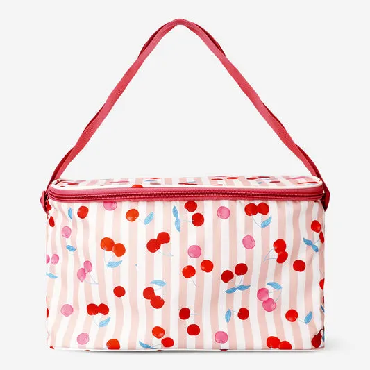 Berries and stripes cooler bag