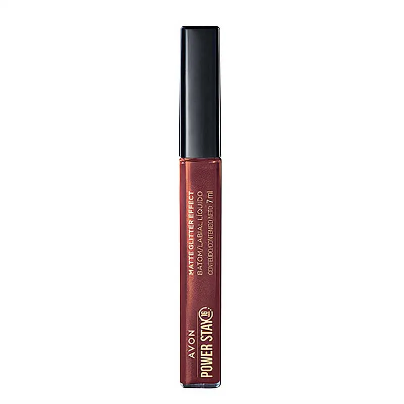 Batom Líquido Matte Glitter Effect Avon Power Stay