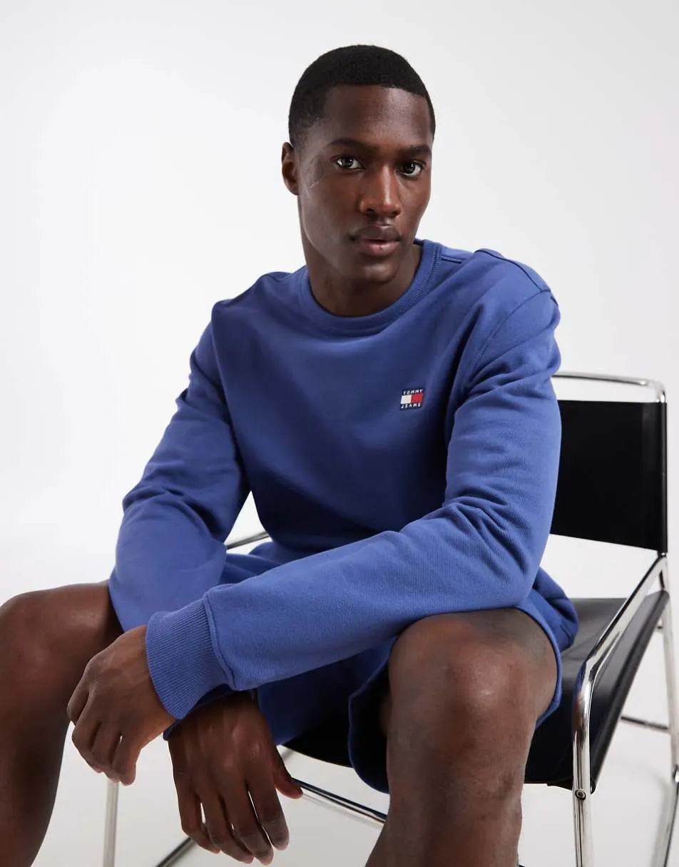 Tommy Jeans badge logo sweatshirt in blue