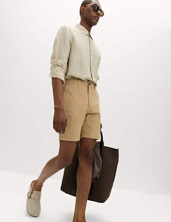 Half-Elasticated Waist Stretch Chino Shorts