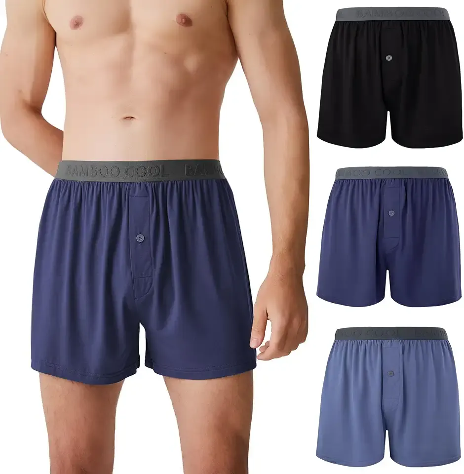 Mens Boxer Shorts Underwear Soft Comfortable Breathable Knit Boxers Short for Men (3 or 5 Pack)