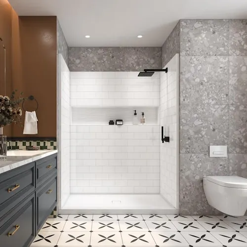 60 in. x 32 in. 4-Piece Direct-to-Stud Alcove Shower Wall Kit Set in White