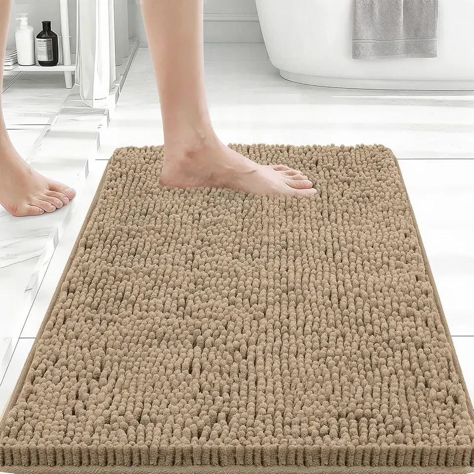 Bcoimo Bathroom Rugs 24x17, Bath Mats for Bathroom Non Slip with Rubber Backing,High Absorbent Microfiber Bath Rugs Quick Drying, Machine Washable, Durable Decor