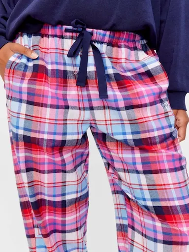 Bright Check 100% Cotton Flannelette Drape Pj Pant