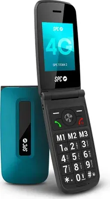 SPC Titan 2 – Klapphandy für Senioren, 4G, große Tasten, lauter Klingelton (105 dB), 2,4”-Display – Blau