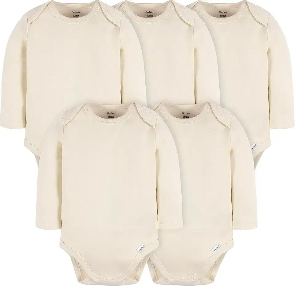 Baby Long Sleeve Solid Onesies Multi-pack Interlock 180 Gsm