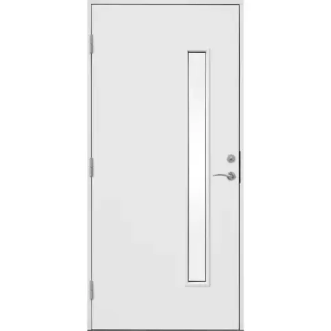 Ytterdør funkis klart glass side 90x200 venstre hvit ncs s0502-y
