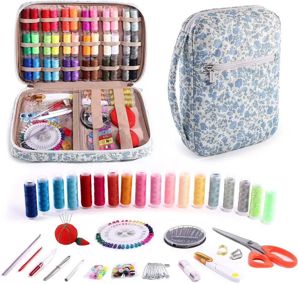 AMOIGEE Complete Sewing Kit for Adults with 230pcs Cute Sewing Supplies Kit