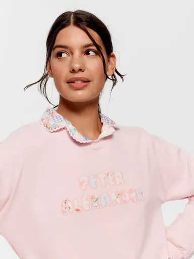 Pink Patchwork Oversized Sweater