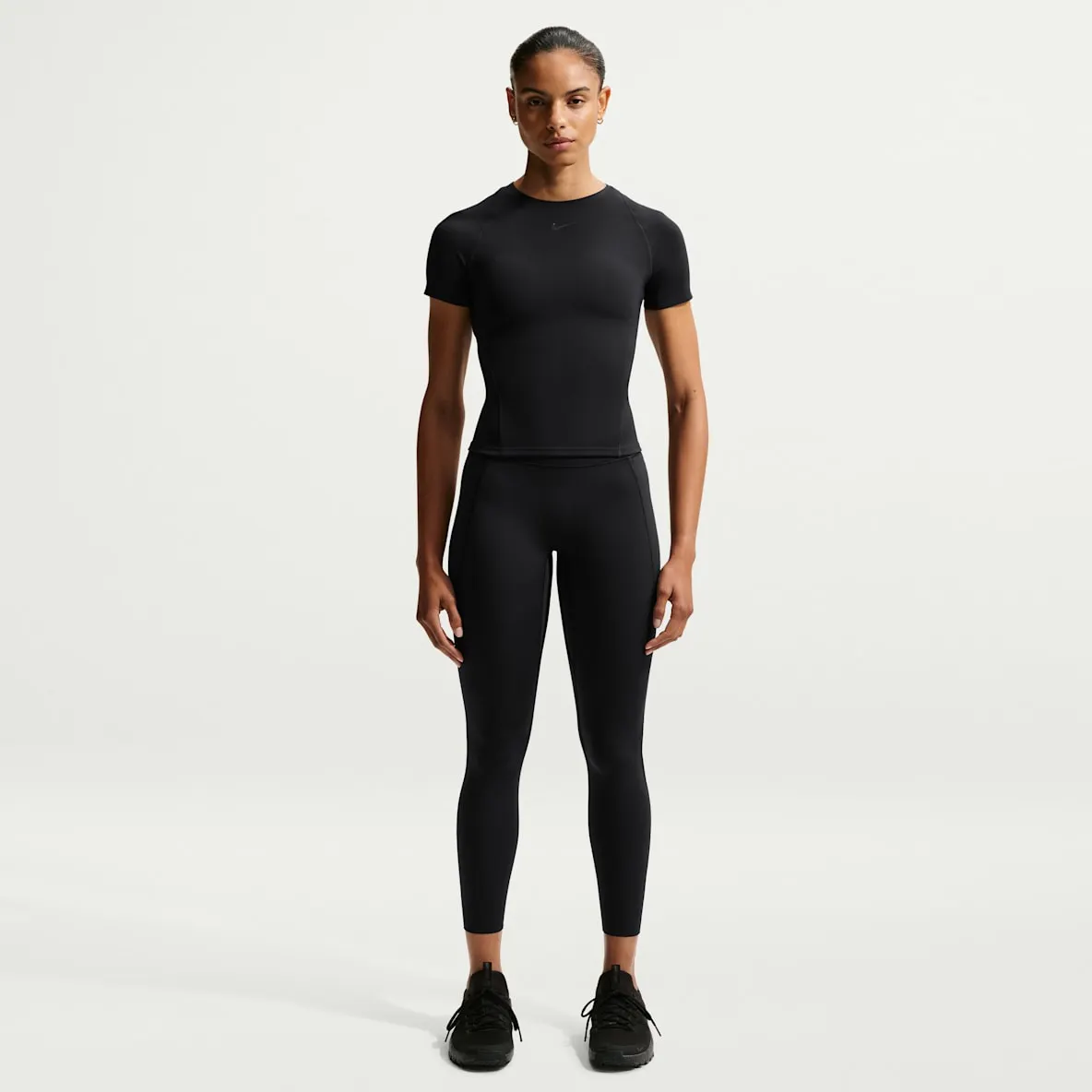 Leggings i 7/8 lengde med høyt liv uten søm foran til dame