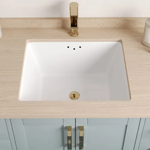 16 in. Rectangular Vitreous China Undermount Bathroom Sink in White