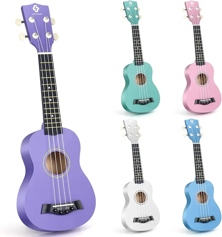 Soprano Ukulele for Beginners, Hawaiian Ukulele 21 Inch Basswood,4 - Strings Guitar Ukulele for kids Adult Student, Purple