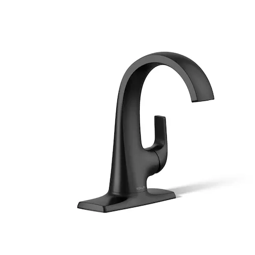 Cursiva Single Hole Single-Handle Bathroom Faucet in Matte Black