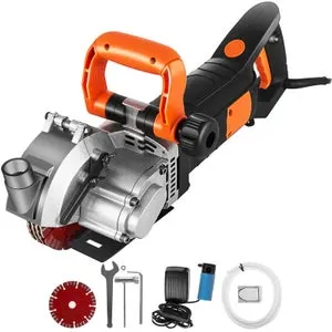 Scanalatrice da Muro 2500W SucceBuy con 5 Lame Preinstallate, Pompa Acqua, Profondità Regolabile 42 mm, 6400 giri/min per Cemento/Muro in Mattoni