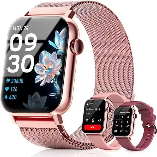 Smart Watch for Women, 1.83''HD with Bluetooth Answer/Make Calls, 3 Bands, Fitness Tracker Heart Rate Sleep Monitor, 120+ Sport Modes, IP68 Waterproof, 7 Day Battery, Smartwatch for Android iPhone