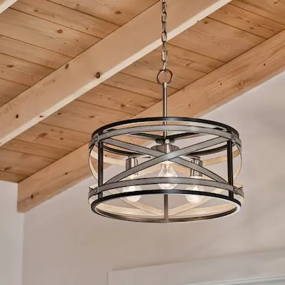 Birk 1 -Light Matte Black Farmhouse Clear glass Cylinder Small Hanging Pendant Light