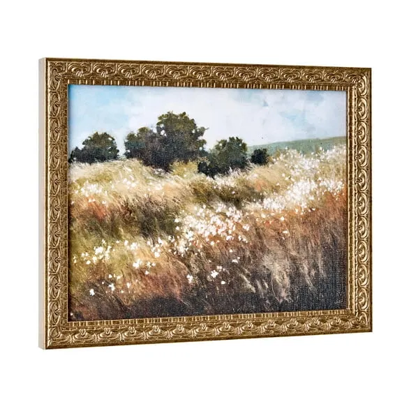 Best seller Home Decor Collection Calm Meadow Landscape Wall Art, Nature Canvas Print with Wood Bronze Frame, Farmhouse Decor, 11x14 $10.62