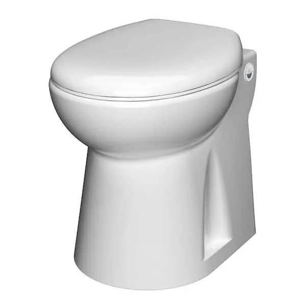 Saniflo SaniCompact 4C 1-​Piece 1.​28/​1 GPF Dual Flush Elongated Toilet in White with Built-​In 1/​2 HP 115-​Volt Macerator Pump