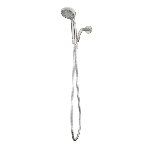 Glacier Bay 4 in. 6-Spray Wall Mount Handheld Shower Head in Brushed Nickel