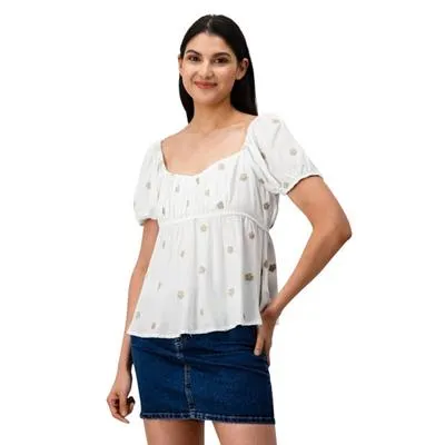 Blusa Mxstaza Mujer Bordado De Flores