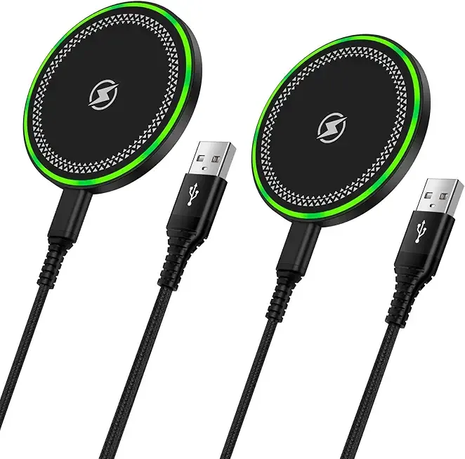 Pixel 9 Pro 9A Wireless Fast Charging Pad for Google Pixel 10 9 Pro XL Fold 8 8A 7 7A 6 5,2Pack 15W Samsung S25 Wireless Charger Android Phone Station for Galaxy S25 S24 S23 S22 S21 S20 Ultra