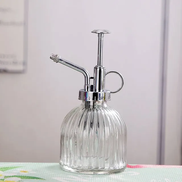 Bottiglia spray per irrigazione in vetro trasparente, Mister of plants, piccolo annaffiatoio in vetro per piante in vaso da interno, giardino