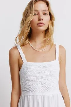 Vestido midi tirantes crochet