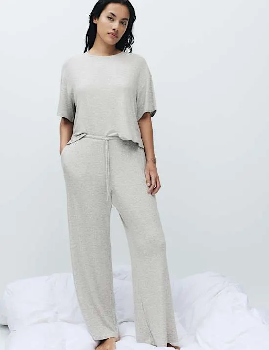 Modal Rich Ribbed Pyjama Bottoms