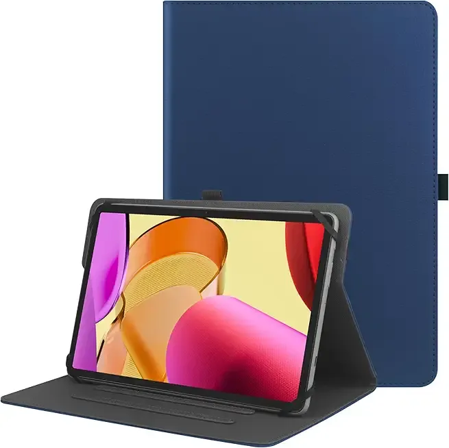 Universal 9",9.7",10.1",10.2",10.5",10.9",11" Tablet Case,Protective Cover Stand Folio Case for 9-11 Inch Tablet,Case Cover with Pen Holder for iPad, Samsung-Navy
