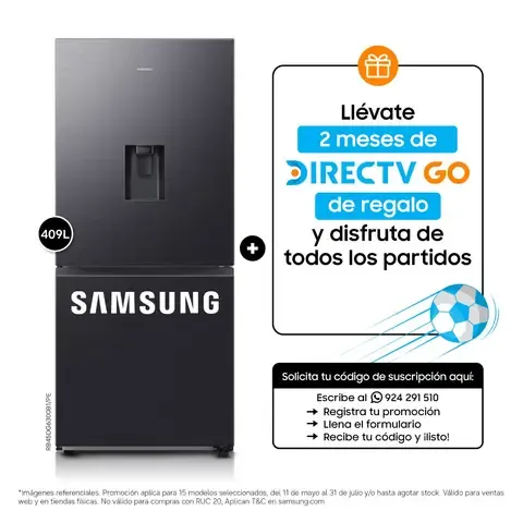 Refrigeradora Bottom Freezer 409L Black C/Disp. Samsung