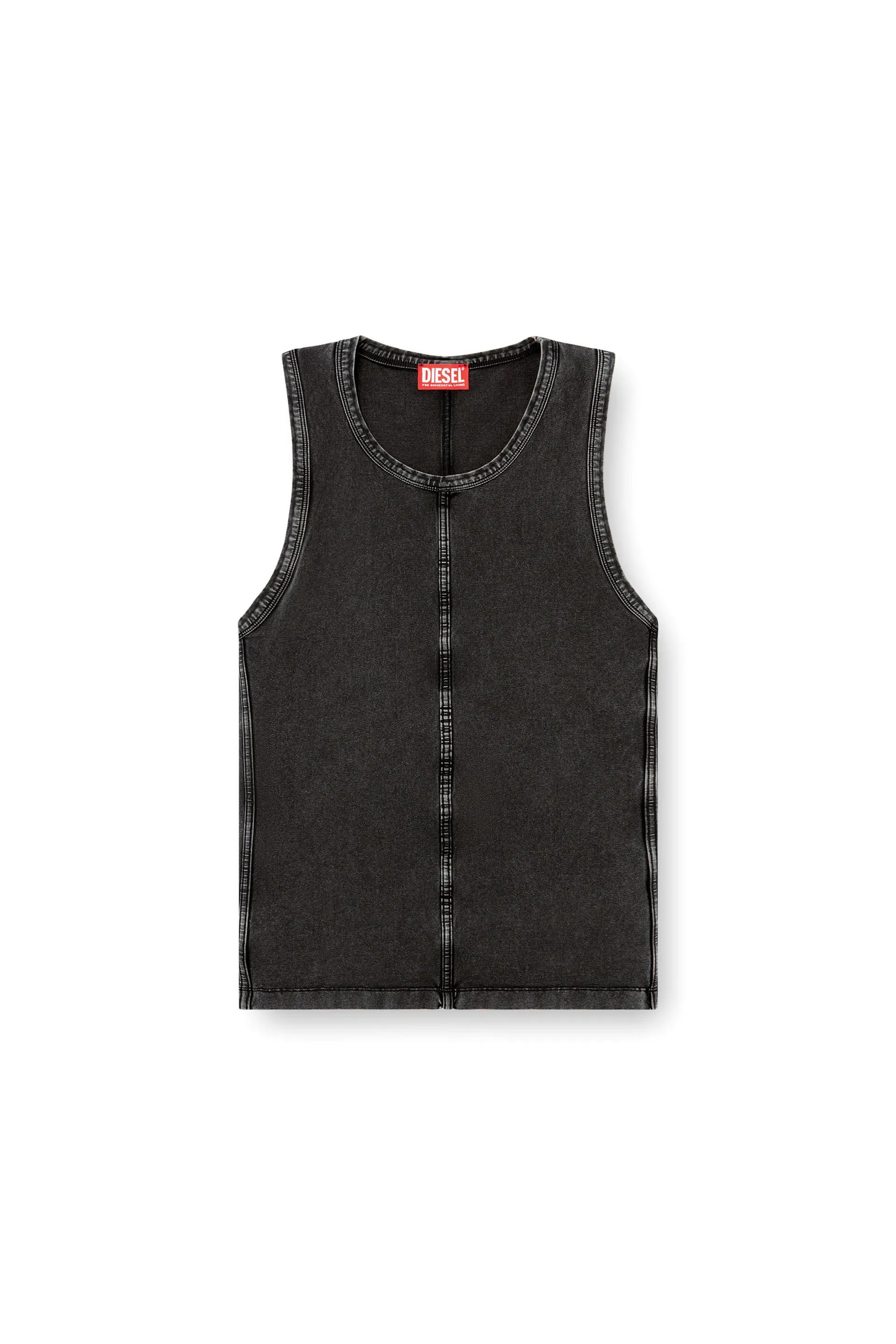 Tank top in denim-look jersey