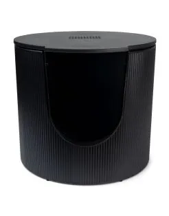 District 70 Fuse Design Kattenbak Ribbed Tin - Kattentoilet - 50.5x48x43.5 cm Zwart Zwart