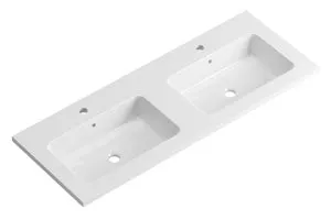 Lavabo encastrado Reven blanco 140.5x15.5x45.5 cm