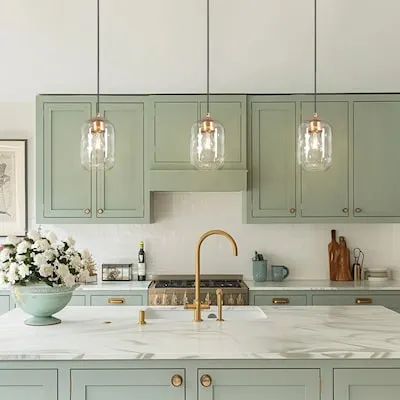 Fallsbrook 1 -Light Brushed nickel Traditional Etched glass Bell Mini Hanging Pendant Light